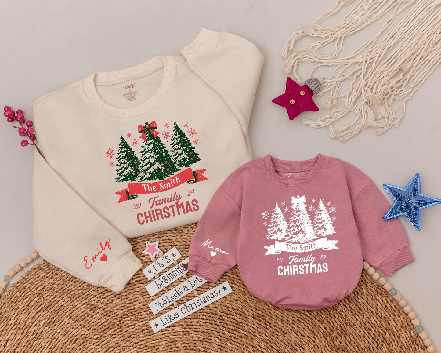 Custom Family Christmas Sweatshirt - Personalized Holiday Gift Sweater