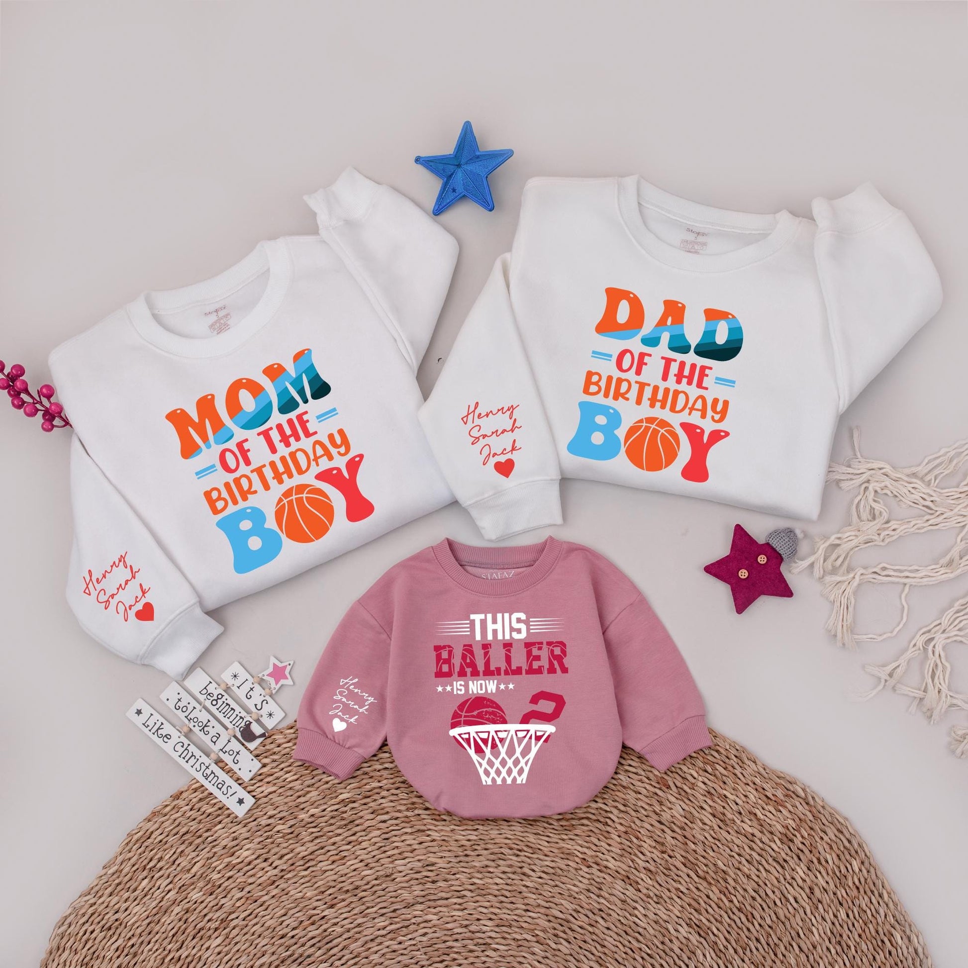 Matching Family Basketball Birthday Shirts – Customizable Sports Tees