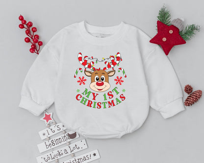 Adorable Reindeer Baby Romper – Perfect Christmas Outfit and Gift