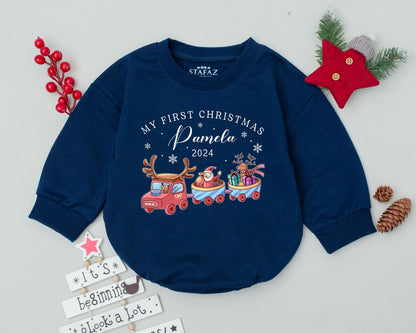 Personalized Christmas Romper & Sweatshirt - Baby's Holiday Outfit