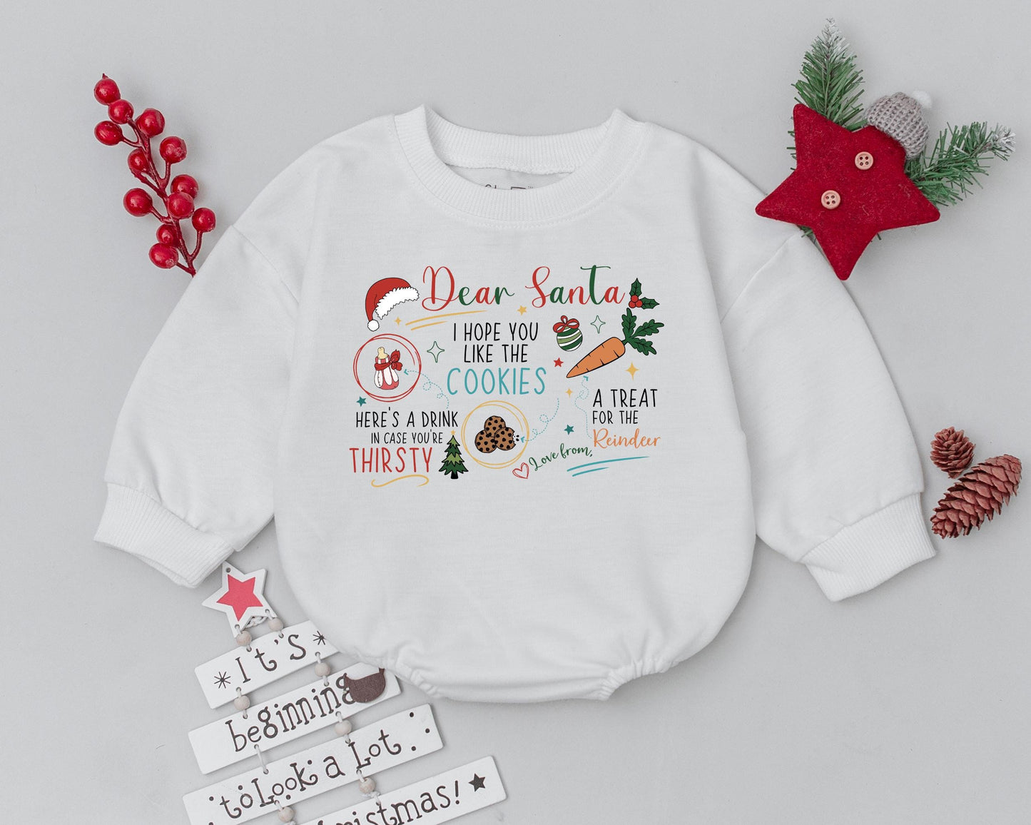 Retro Baby Romper - My First Christmas Outfit & Shower Gift