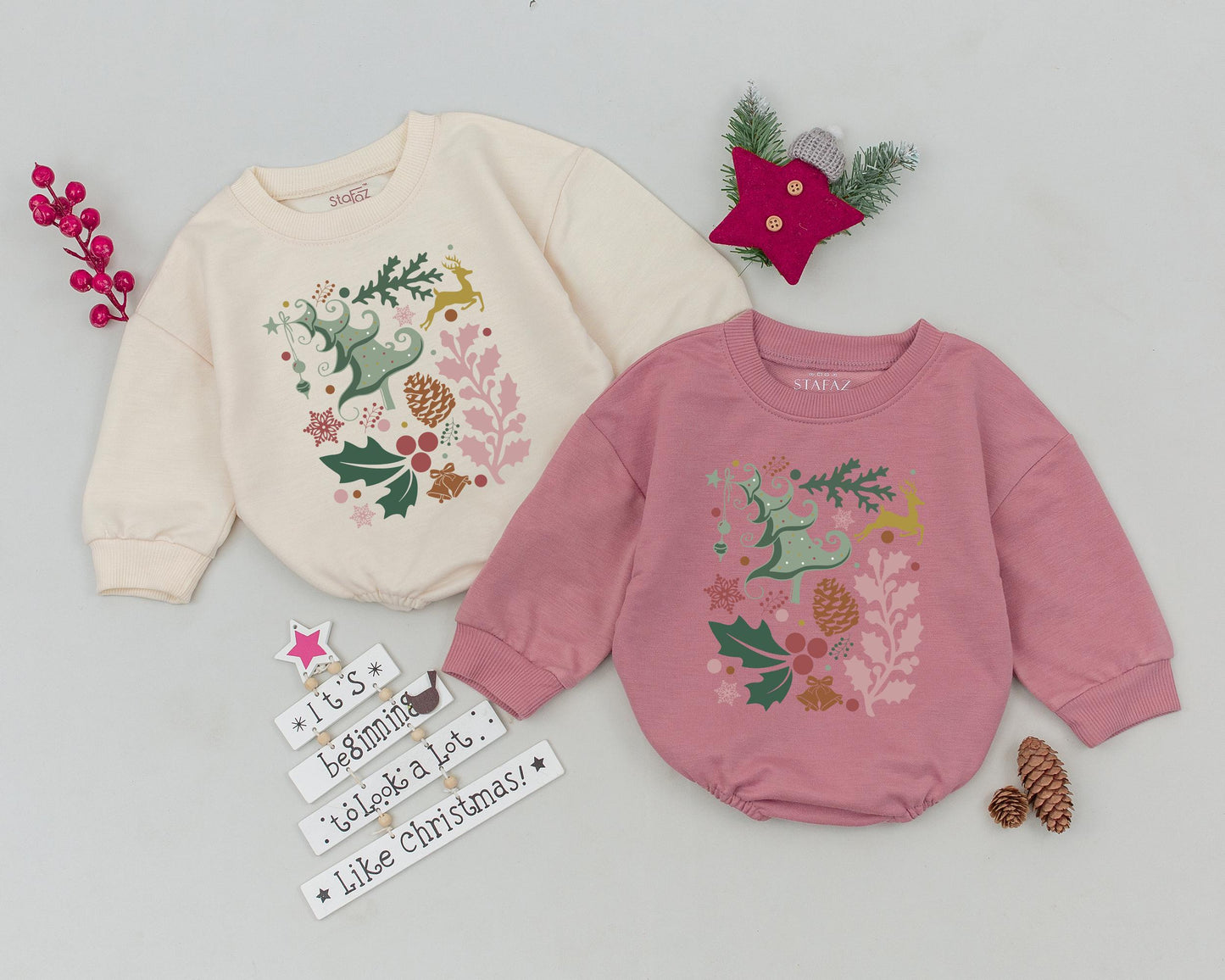 Boho Baby's First Christmas Outfit: Stylish Unisex Romper Gift