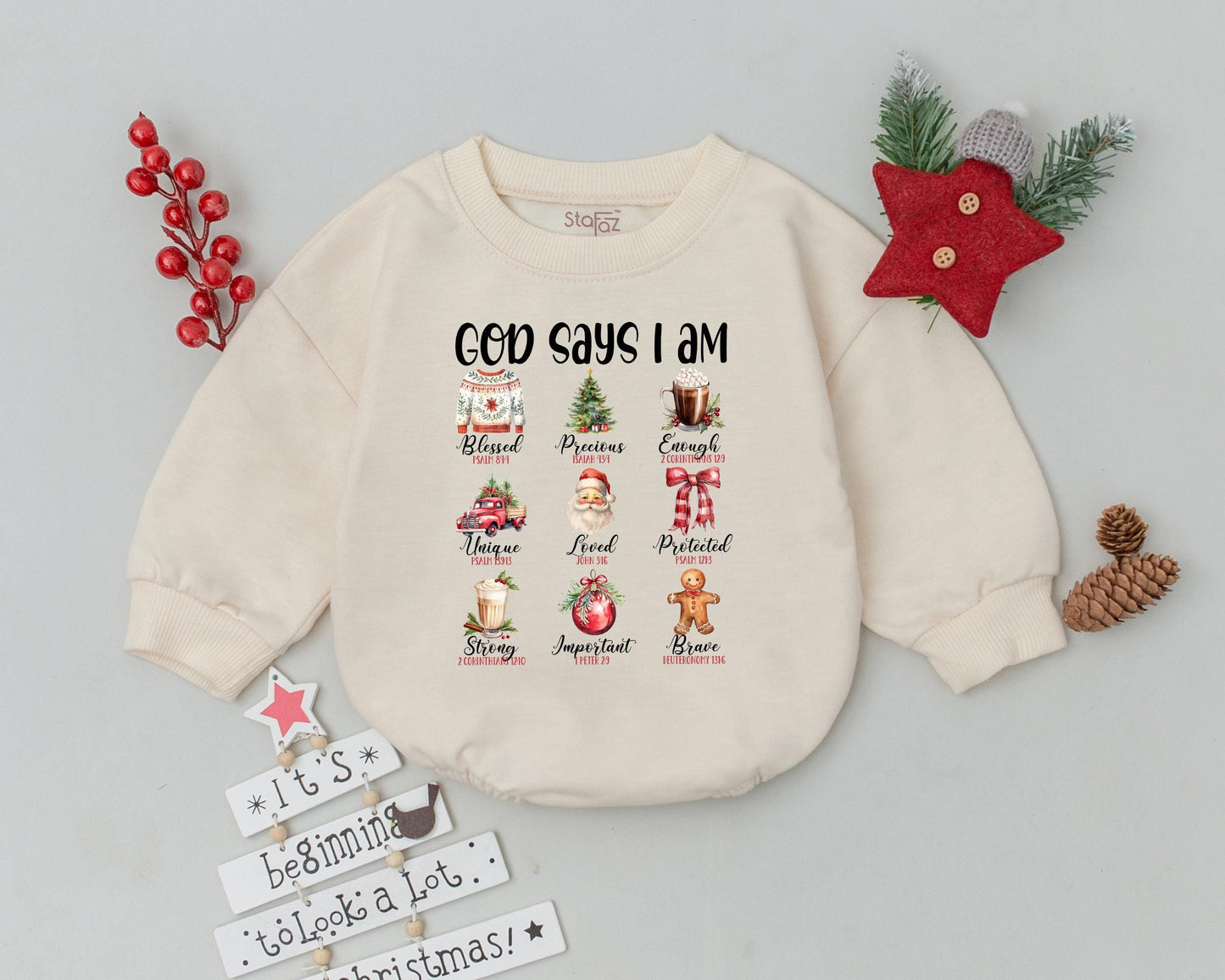 Personalized Christmas Romper - My First Festive Outfit for Baby