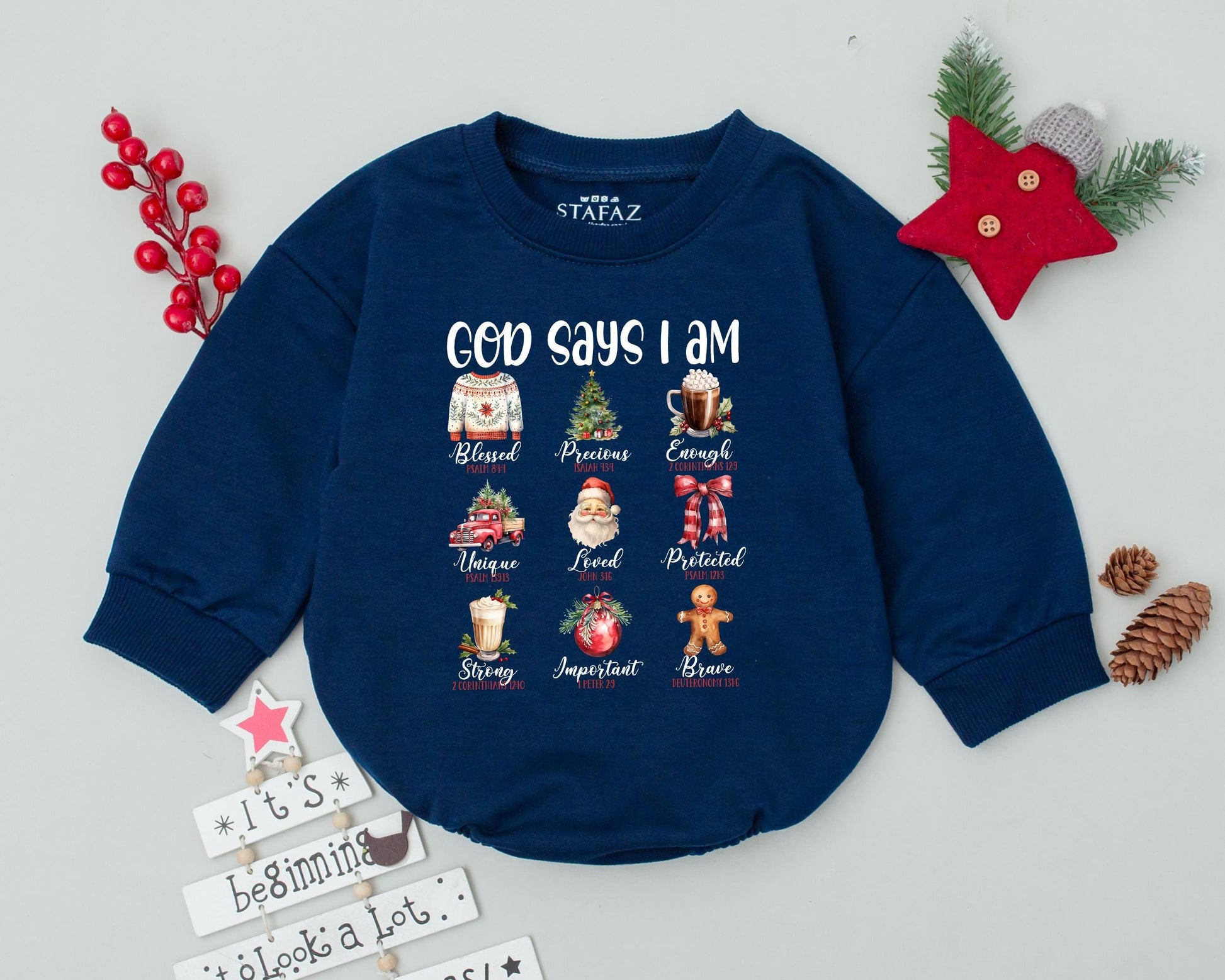 Personalized Christmas Romper - My First Festive Outfit for Baby