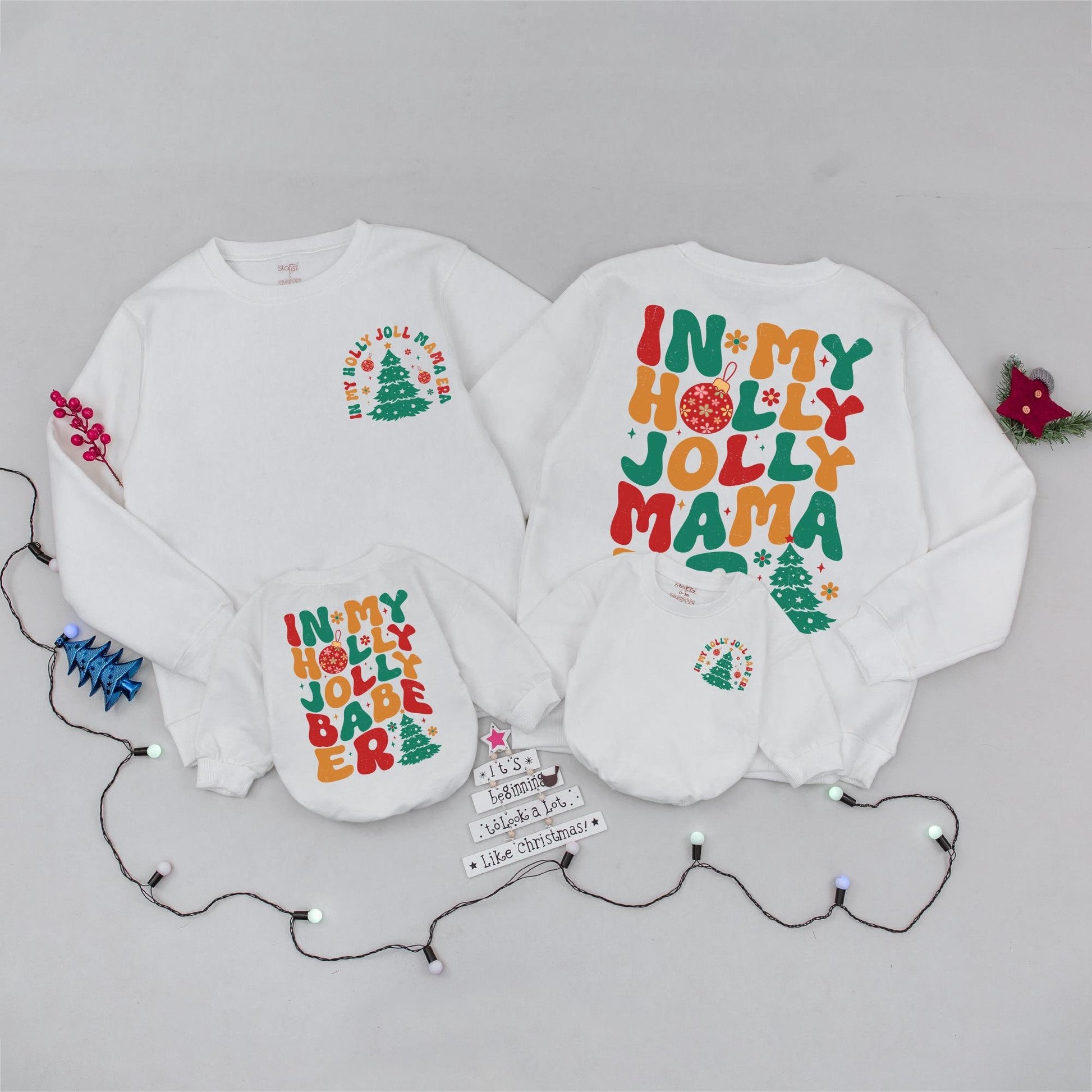 Matching Family Christmas Sweaters: Jolly Mama & Babe Holiday Romper