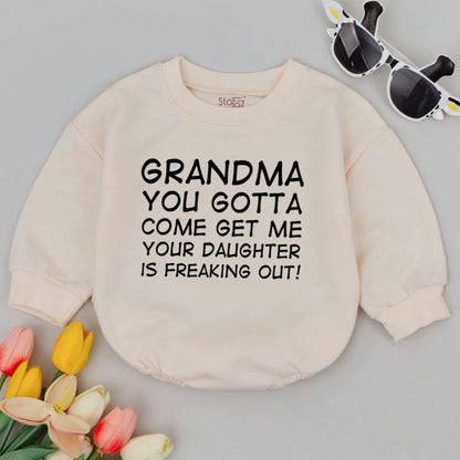 Grandma Rescue Needed! Funny Baby Bodysuit for a Hilarious Reveal