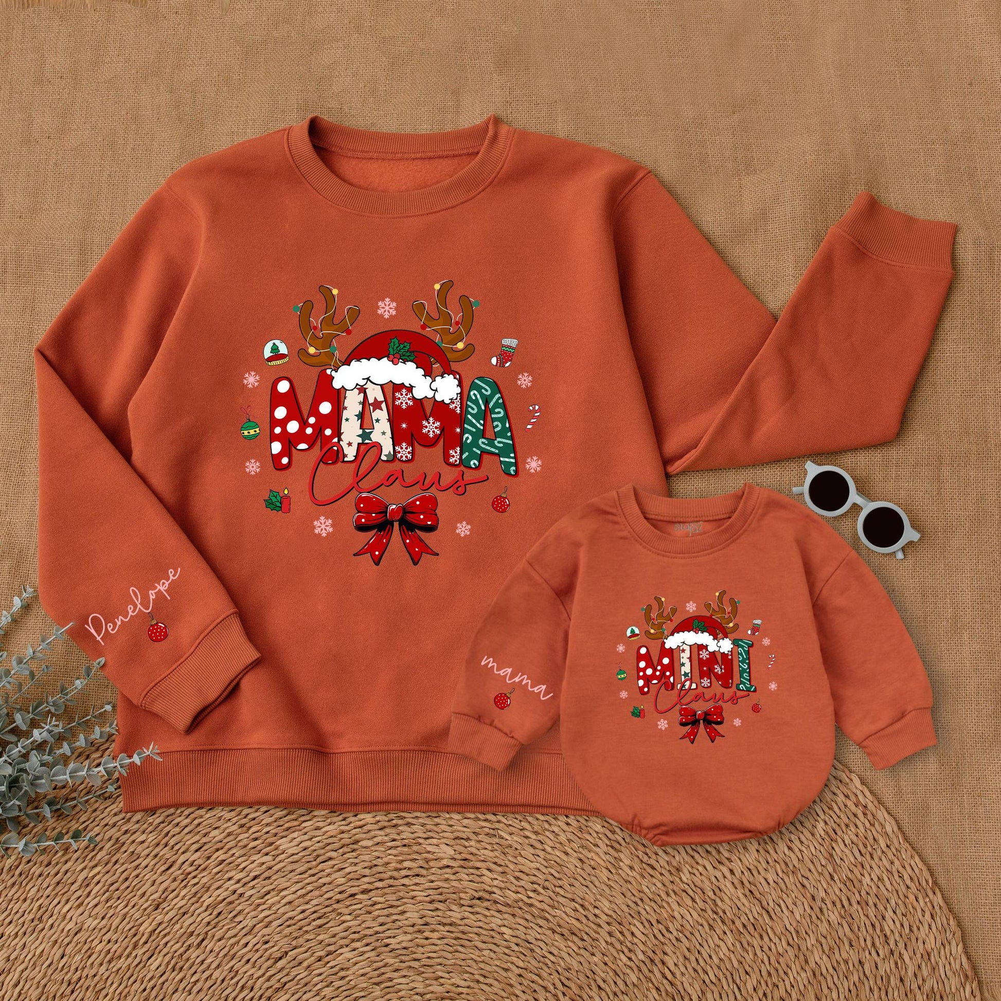 Mama & Mini Claus Christmas Sweatshirts: Matching Mommy & Me Outfits