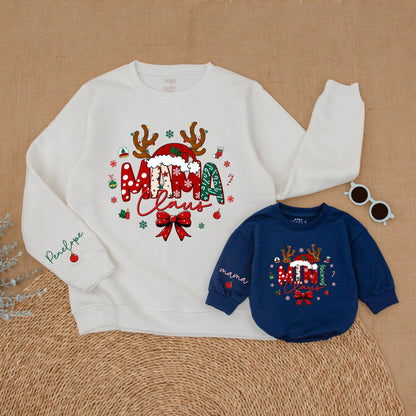 Mama & Mini Claus Christmas Sweatshirts: Matching Mommy & Me Outfits