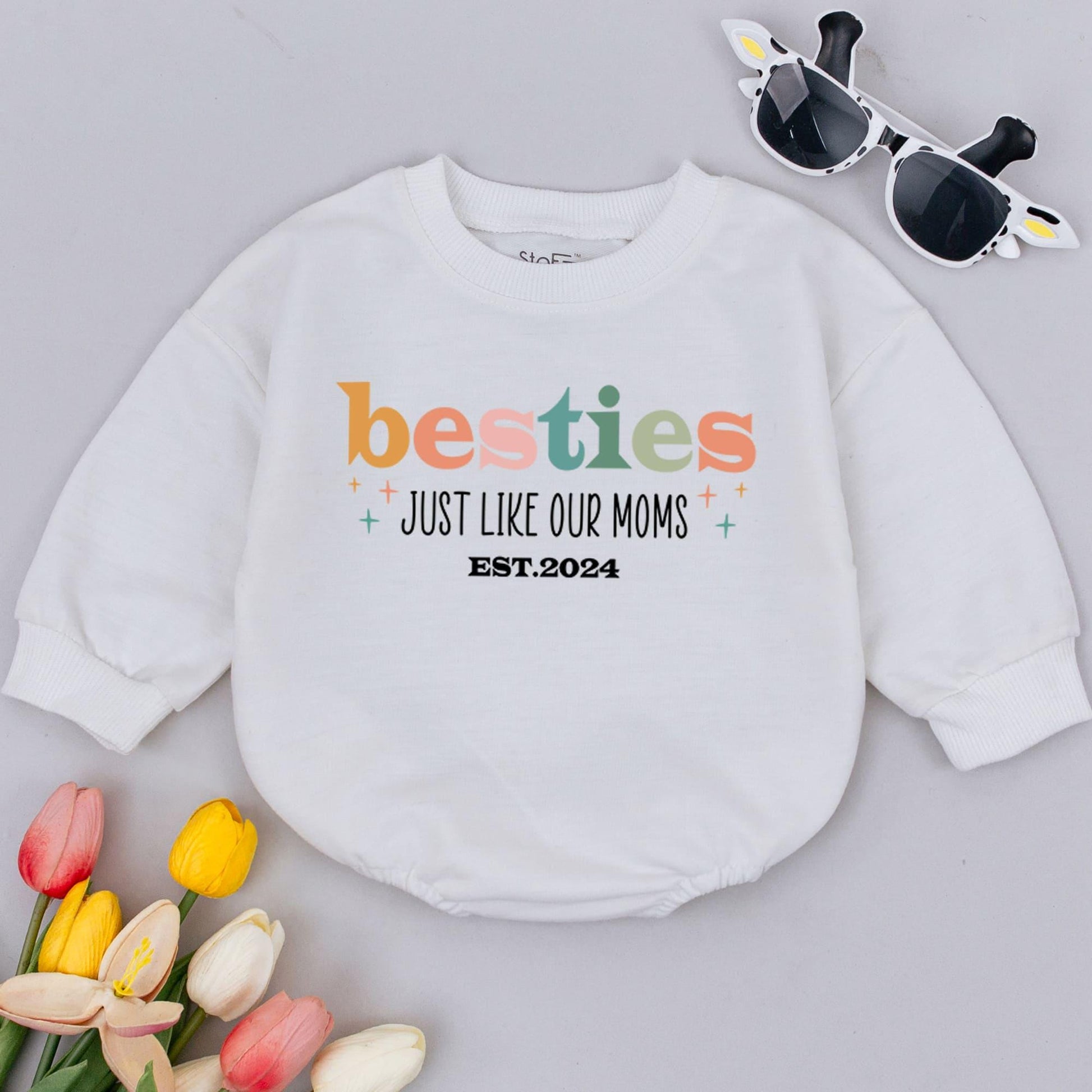 Best Friends Like Mom Baby Romper | Funny Gift for New Moms  