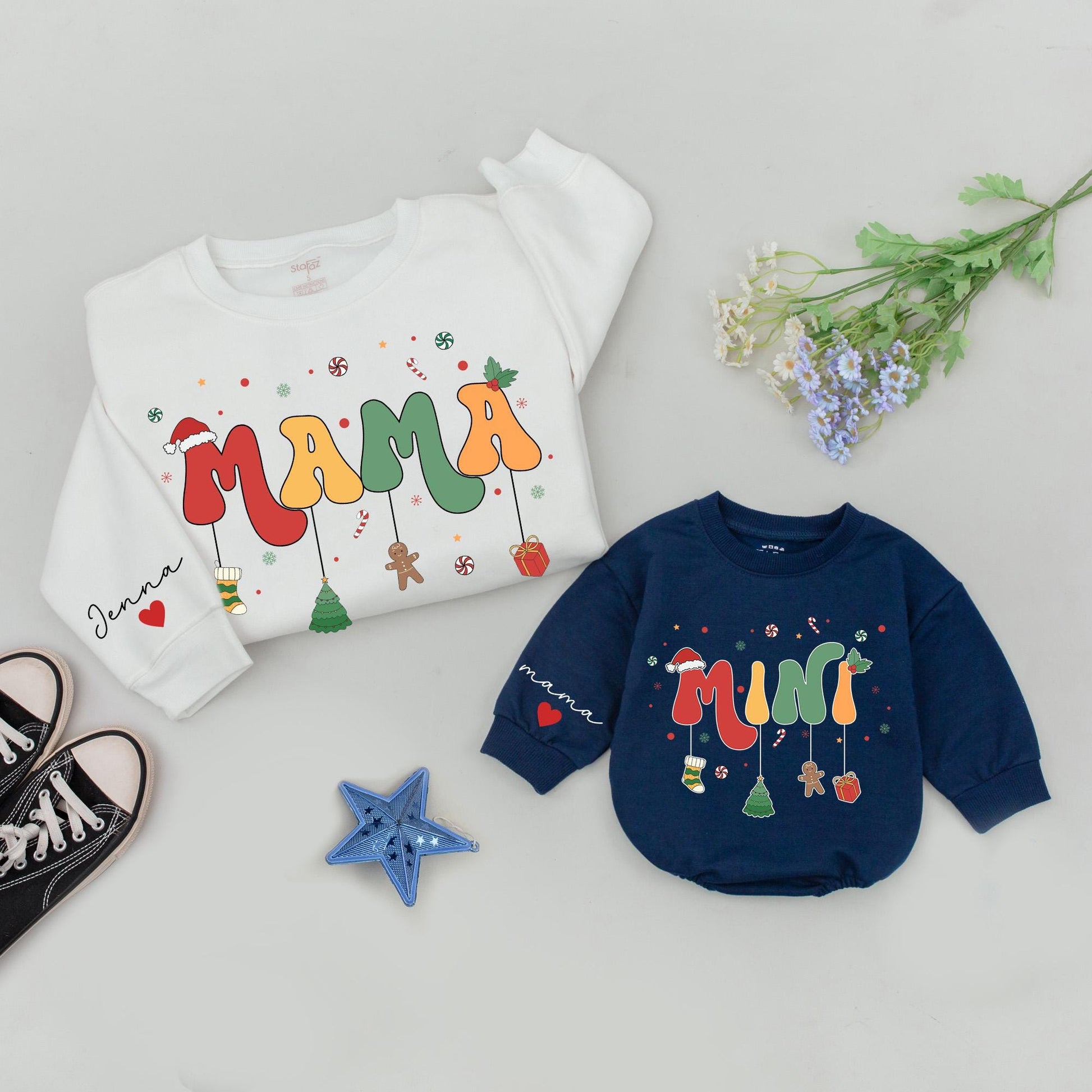 Matching Family Christmas Sweaters - Mama and Mini Festive Outfits  