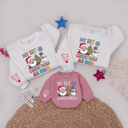 Matching Custom Family Christmas Shirts: Mom, Dad, Baby Sweatshirts