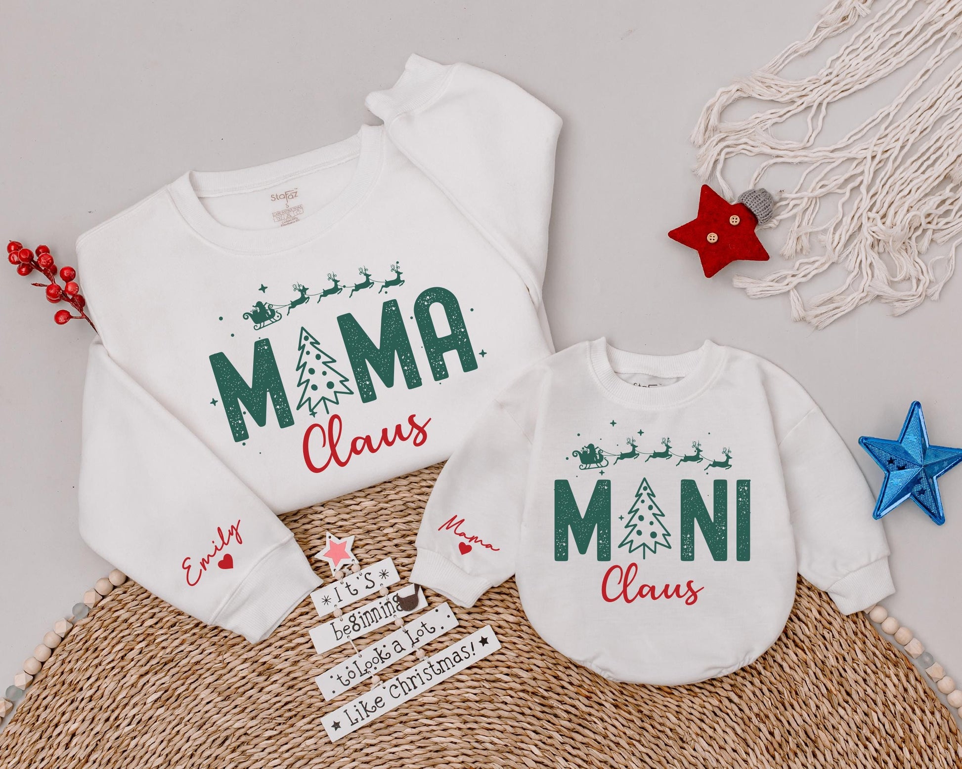 Matching Christmas Sweatshirts for Mom and Kids - Festive Family Set