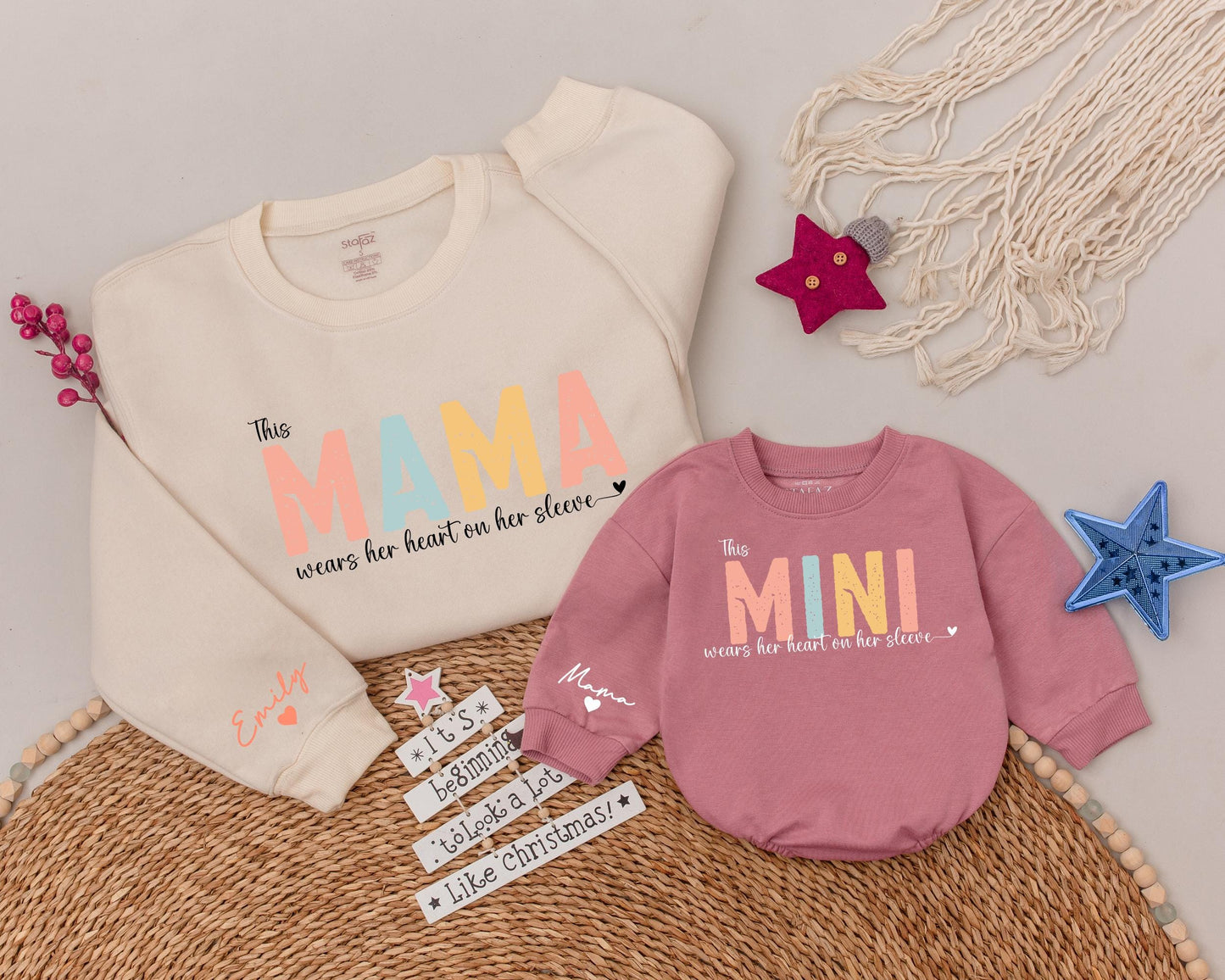 Personalized Mom Sweatshirt - Custom Names on Sleeve Gift for Her