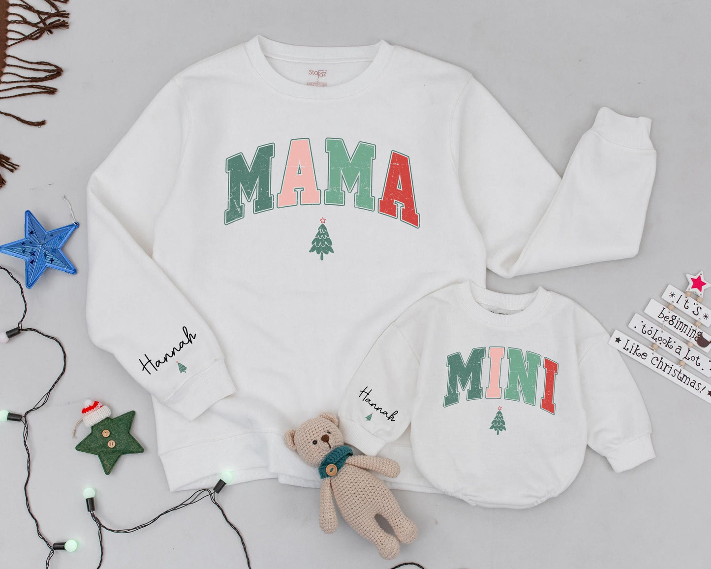 Vintage Mama Mini Sweaters - Personalized Holiday Family Outfits