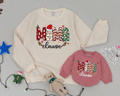 Vintage Mama & Mini Claus Sweaters: Matching Family Christmas Outfit