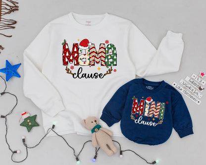 Vintage Mama & Mini Claus Sweaters: Matching Family Christmas Outfit