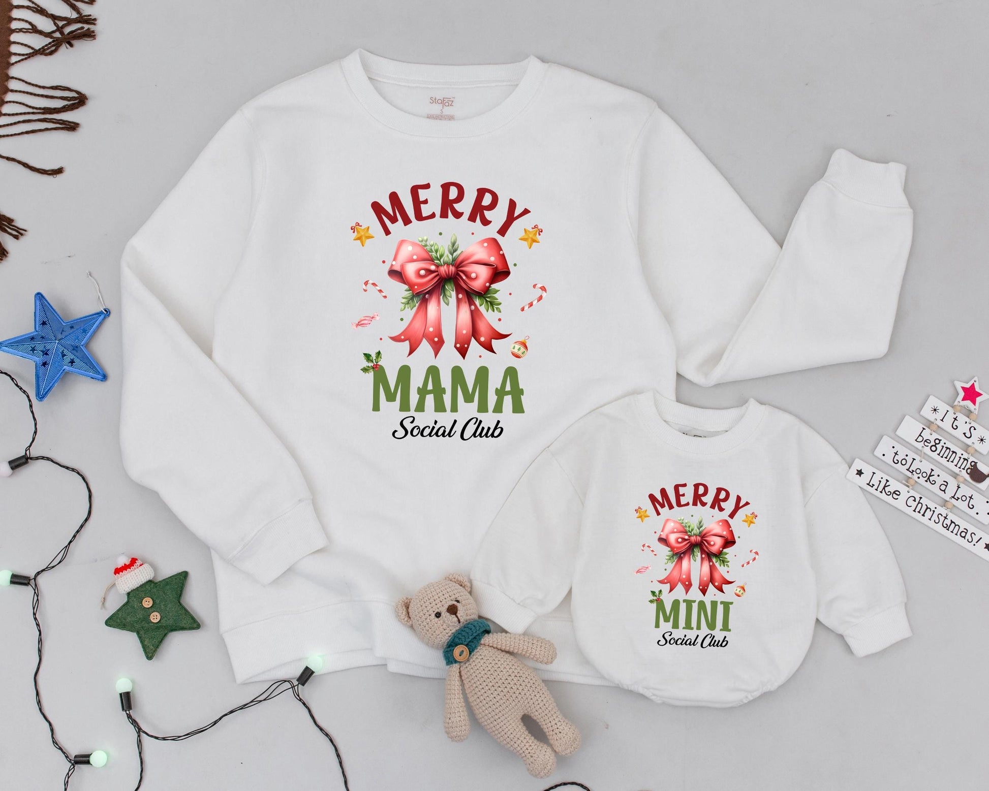 Festive Mama & Mini Christmas Sweaters: Vintage Family Matching Set