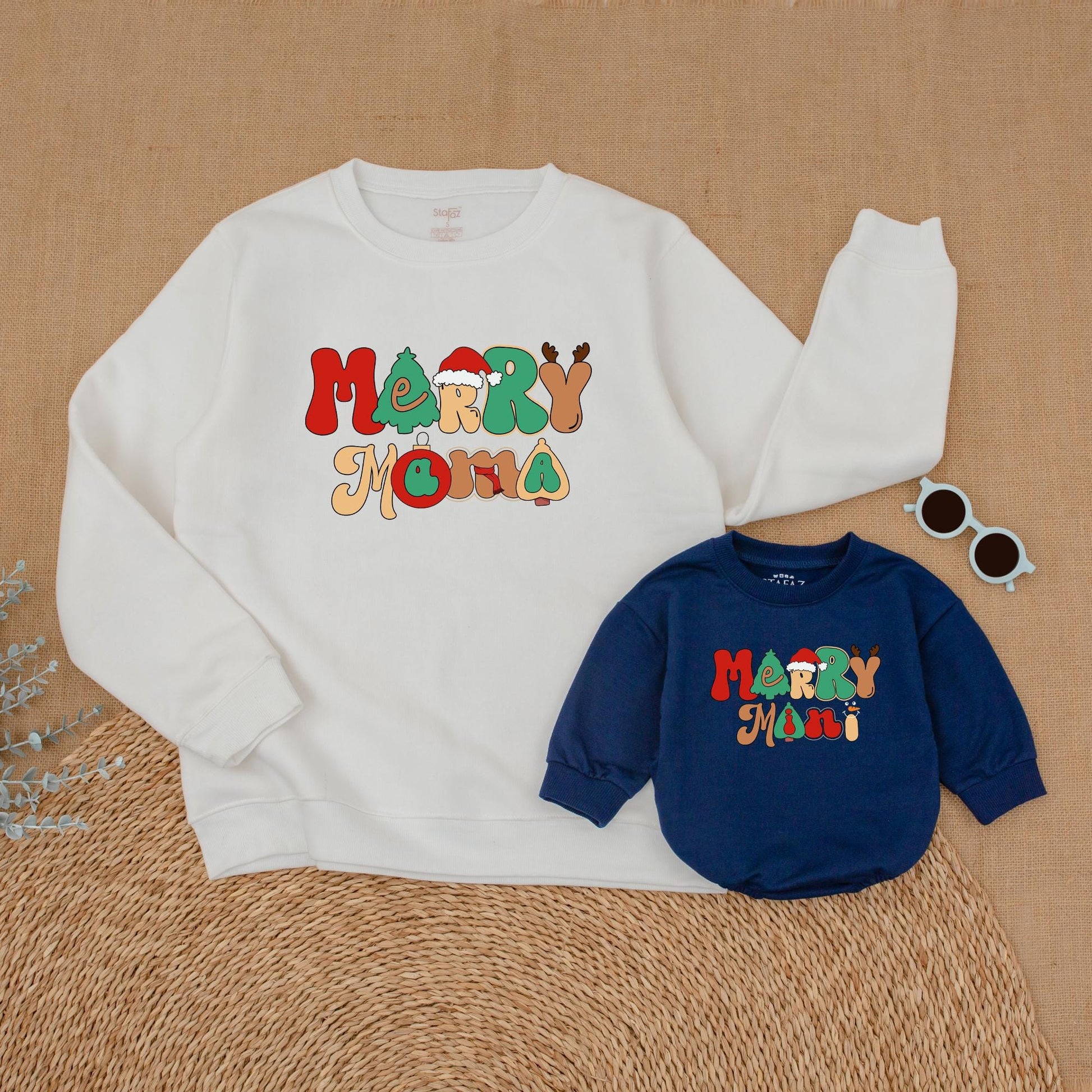 Matching Christmas Outfits: Mama, Mini & Family Retro Sweaters