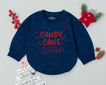 Candy Cane Crew My First Christmas Baby Romper Festive Retro Holiday Infant Outfit Cute Baby Shower Gift Red Playful Design Cozy Apparel for Girls Boys