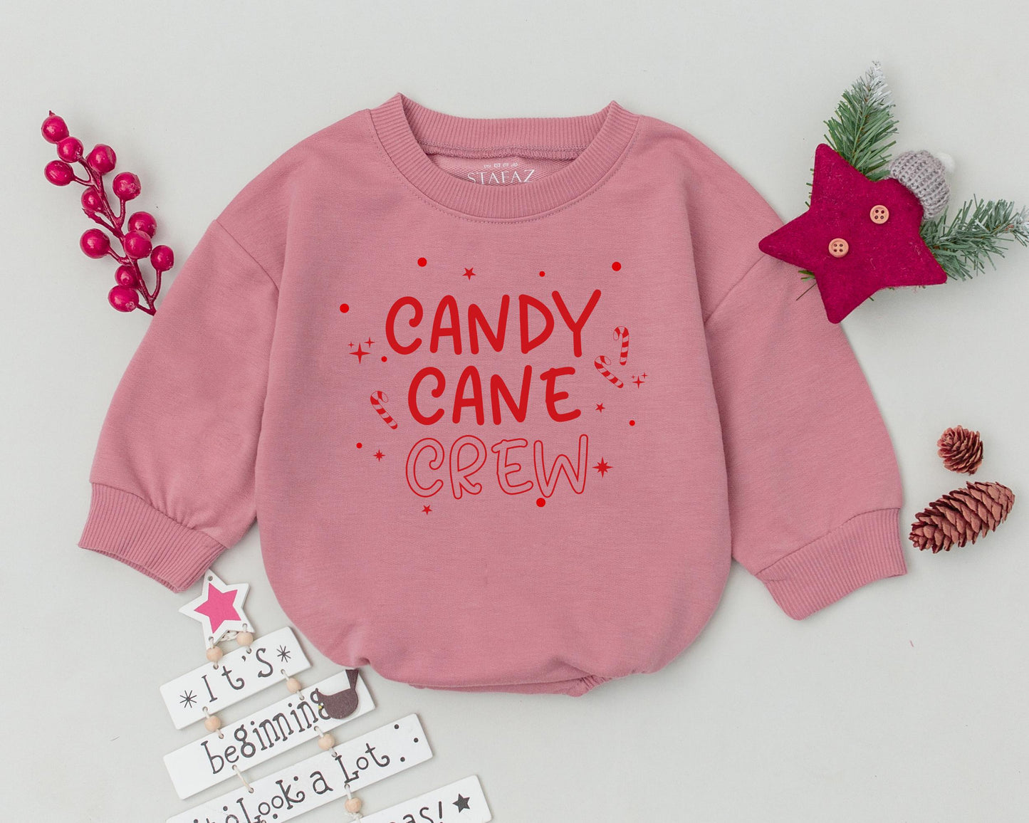 Candy Cane Crew My First Christmas Baby Romper Festive Retro Holiday Infant Outfit Cute Baby Shower Gift Red Playful Design Cozy Apparel for Girls Boys