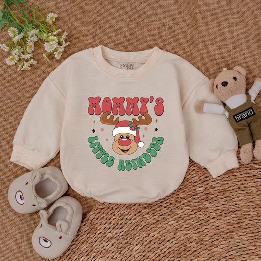 Adorable Reindeer Bubble Romper - 1st Christmas Outfit & Shower Gift