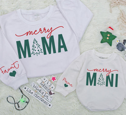Matching Mom and Baby Christmas Outfit, Personalized Sweaters Set