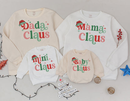 Mama & Mini Claus Sweaters: Matching Family Retro Christmas Outfits