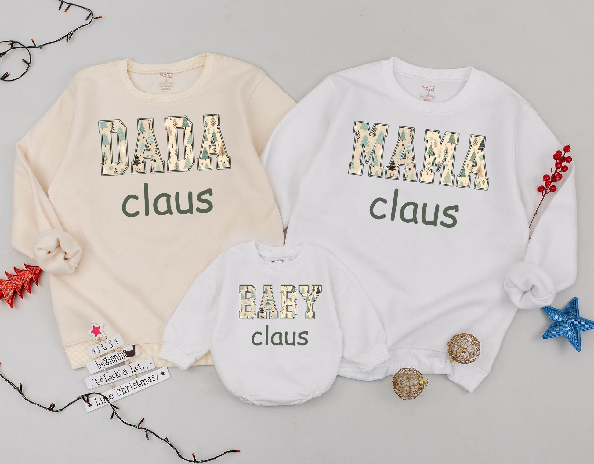 Mama Claus & Mini Christmas Sweater Set: Family Holiday Matching Outfit