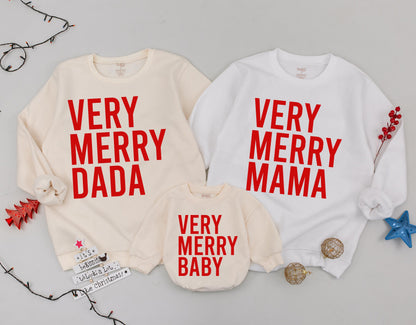 Matching Family Christmas Outfits: Retro Holiday Sweater & Romper