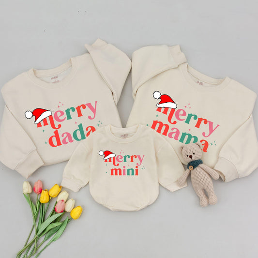 Matching Family Christmas Sweaters: Merry Mama and Mini Outfit Set