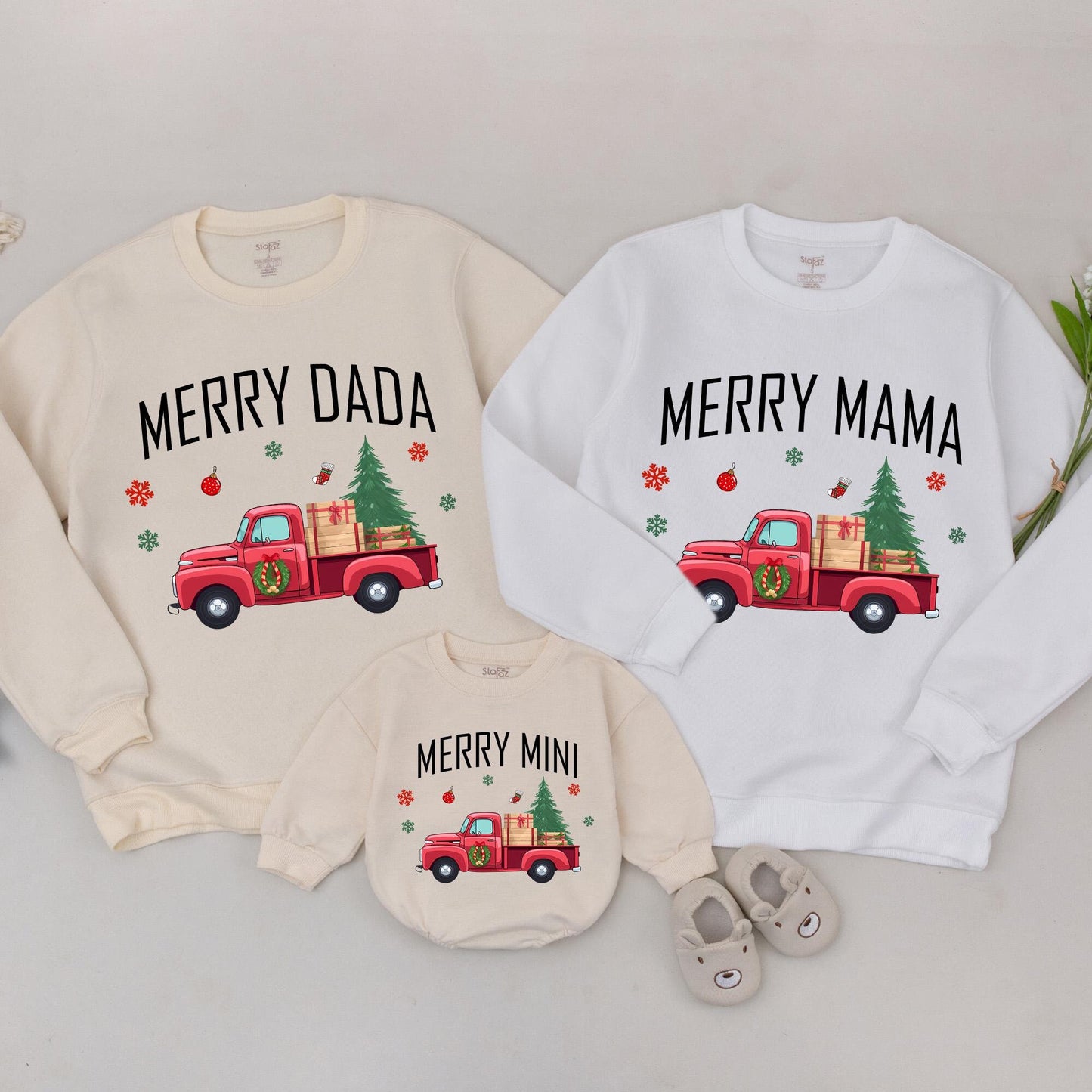 Matching Family Christmas Sweatshirts: Mama & Dada Mini Edition