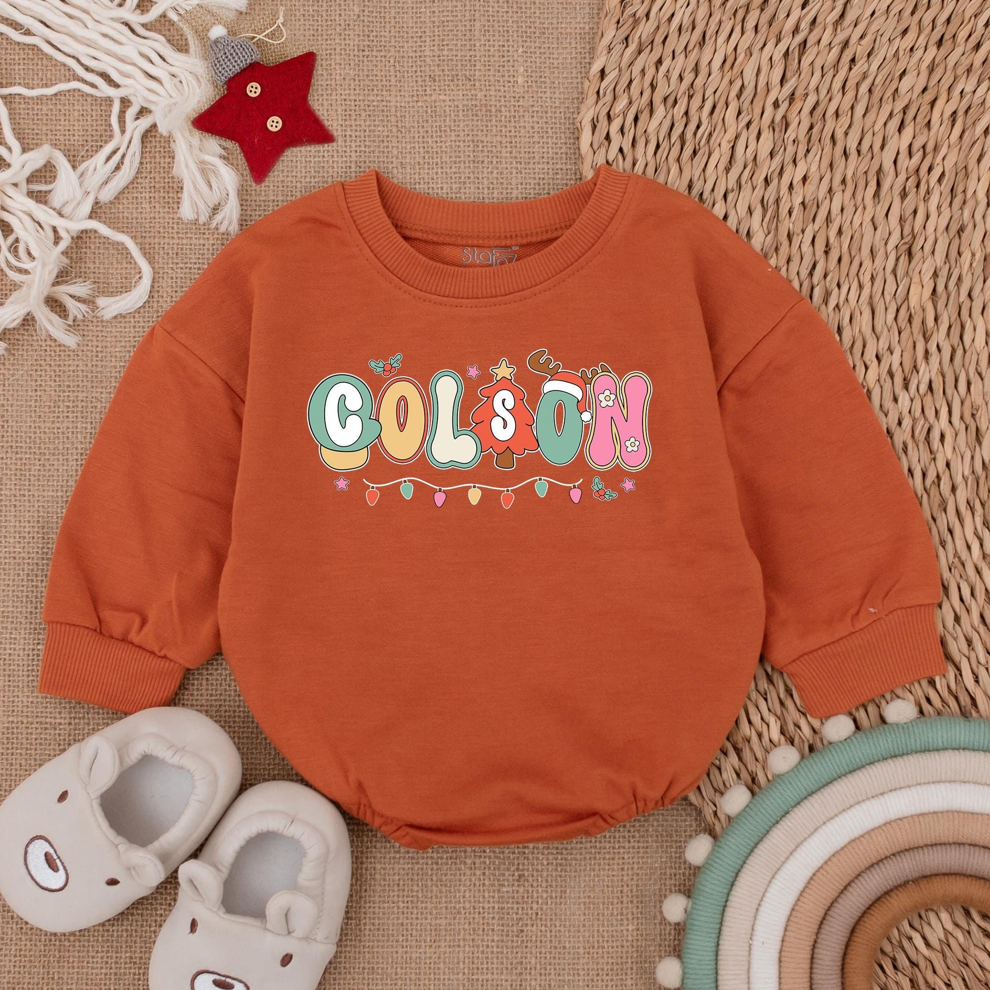 Personalized Christmas Baby Romper & Bodysuit Gift Set