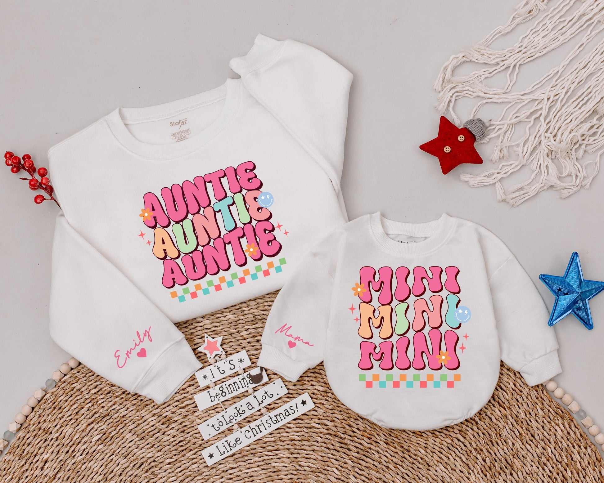 Festive Auntie and Me Sweatshirts: Perfect Christmas Gift Set