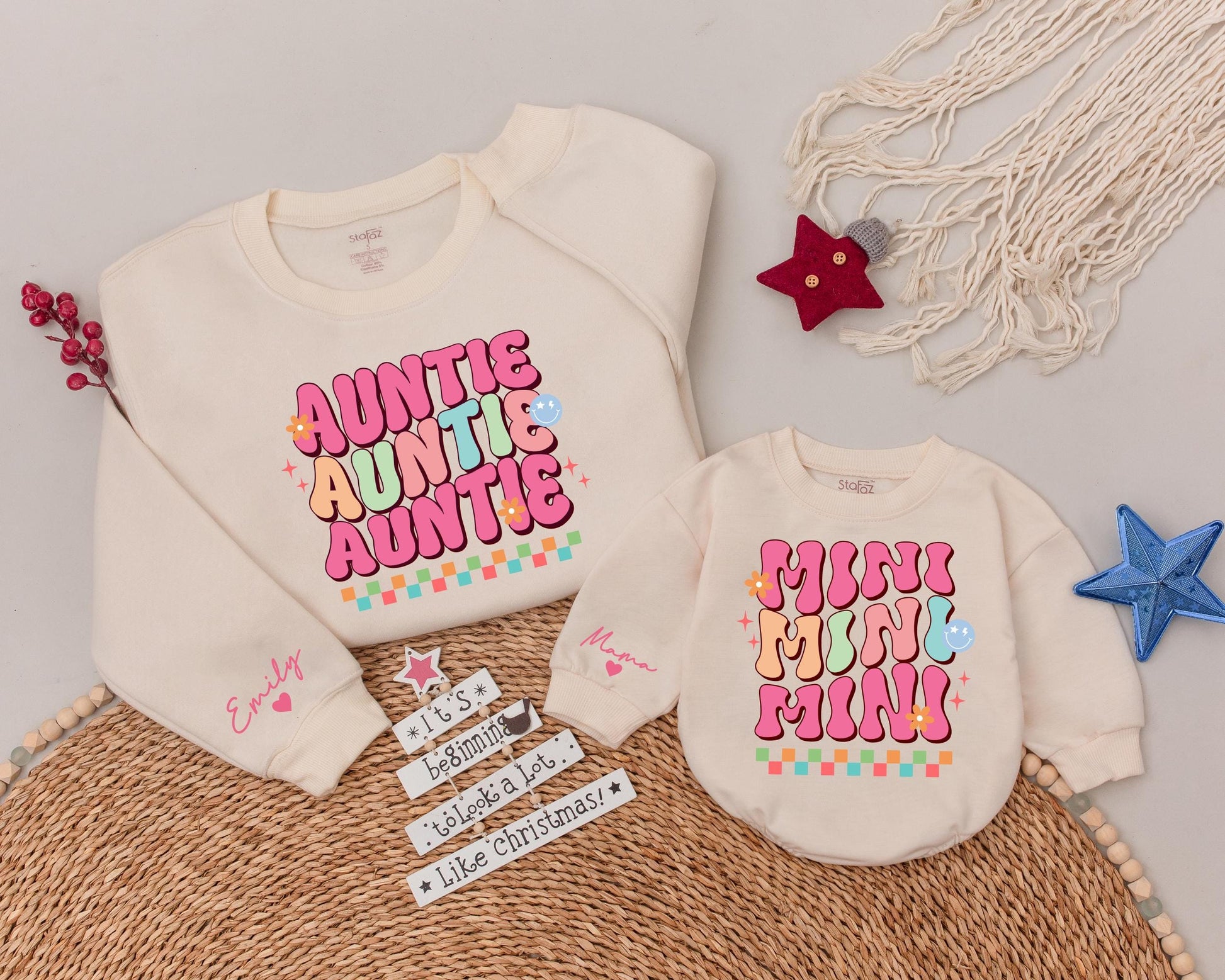 Festive Auntie and Me Sweatshirts: Perfect Christmas Gift Set