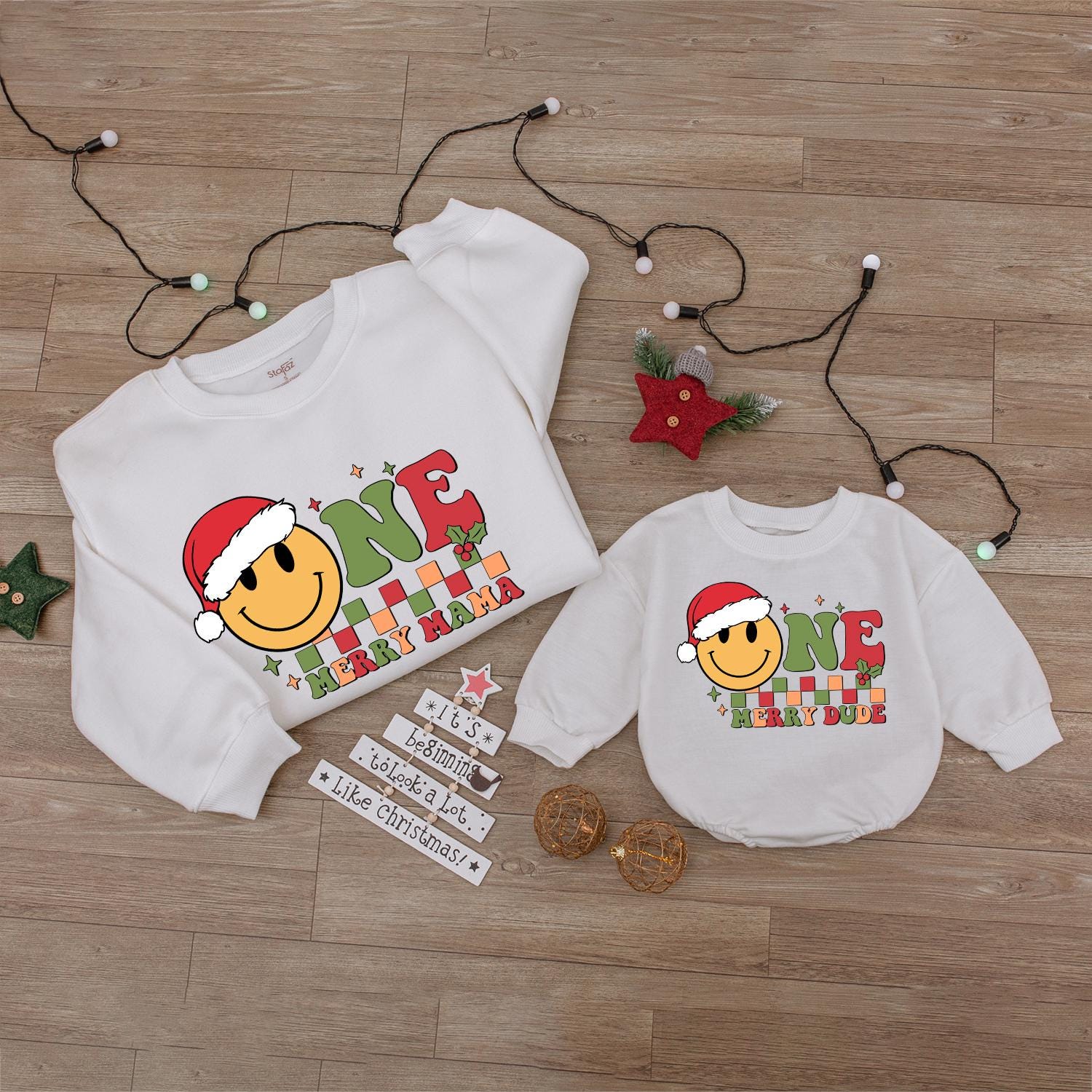 Merry Dude Christmas Birthday Outfit – Family Sweaters & Matching Set