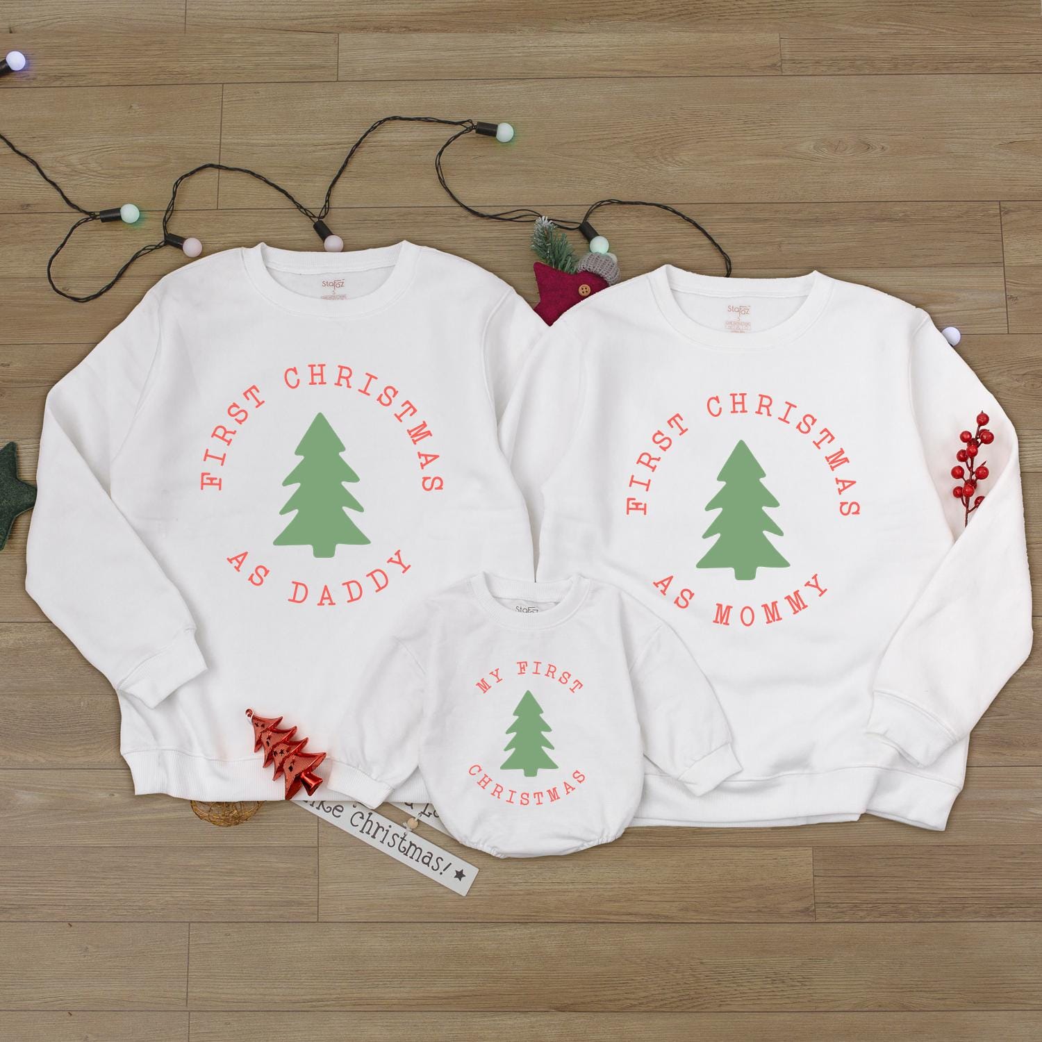 First Christmas Family Sweatshirt Set | Mommy Daddy Baby Xmas Outfit