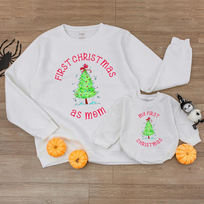 First Christmas Family Sweater Set: Mommy, Daddy, Baby 2024 Tee