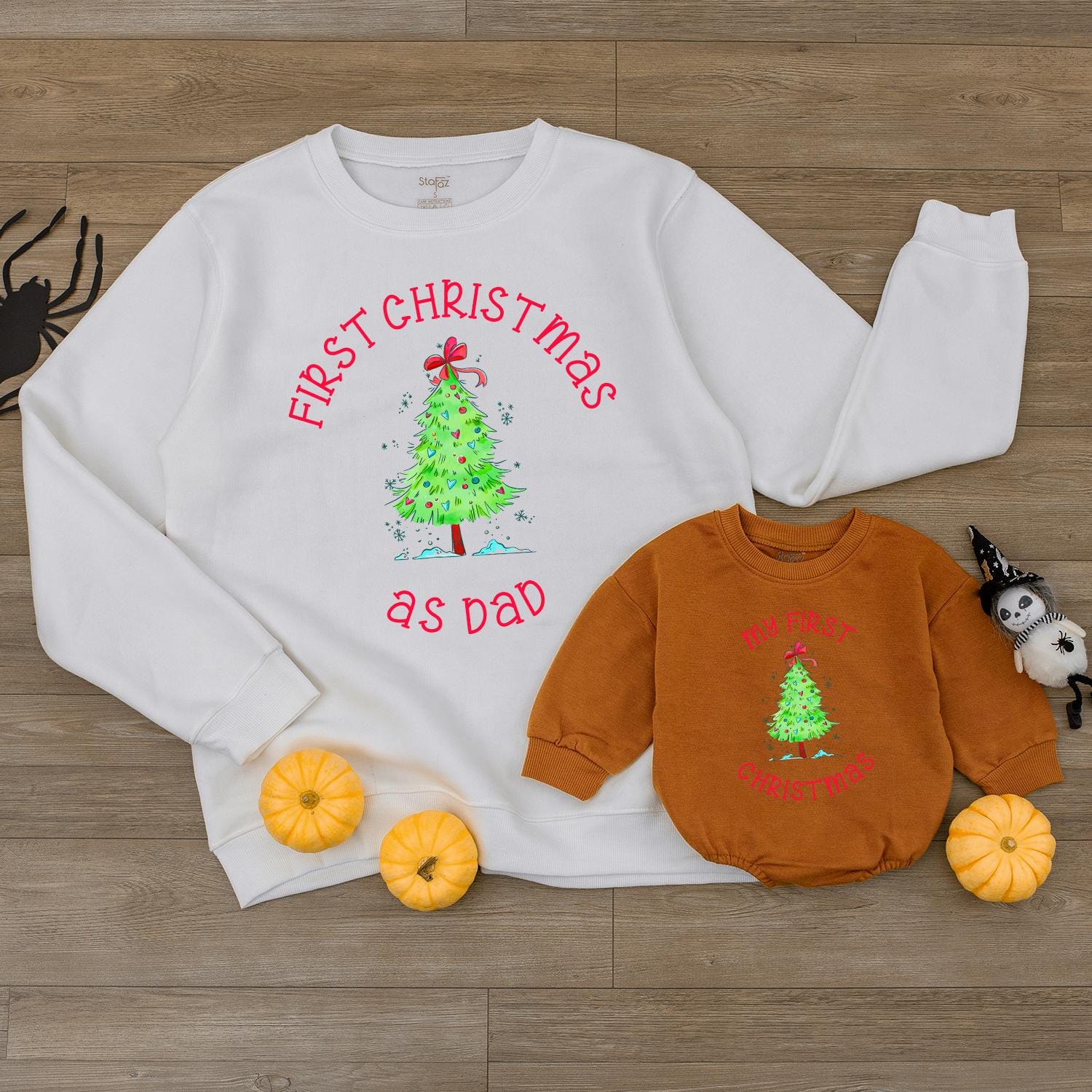 First Christmas Family Sweater Set: Mommy, Daddy, Baby 2024 Tee