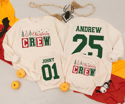 Matching Family Christmas Sweatshirts & Personalized Baby Rompers