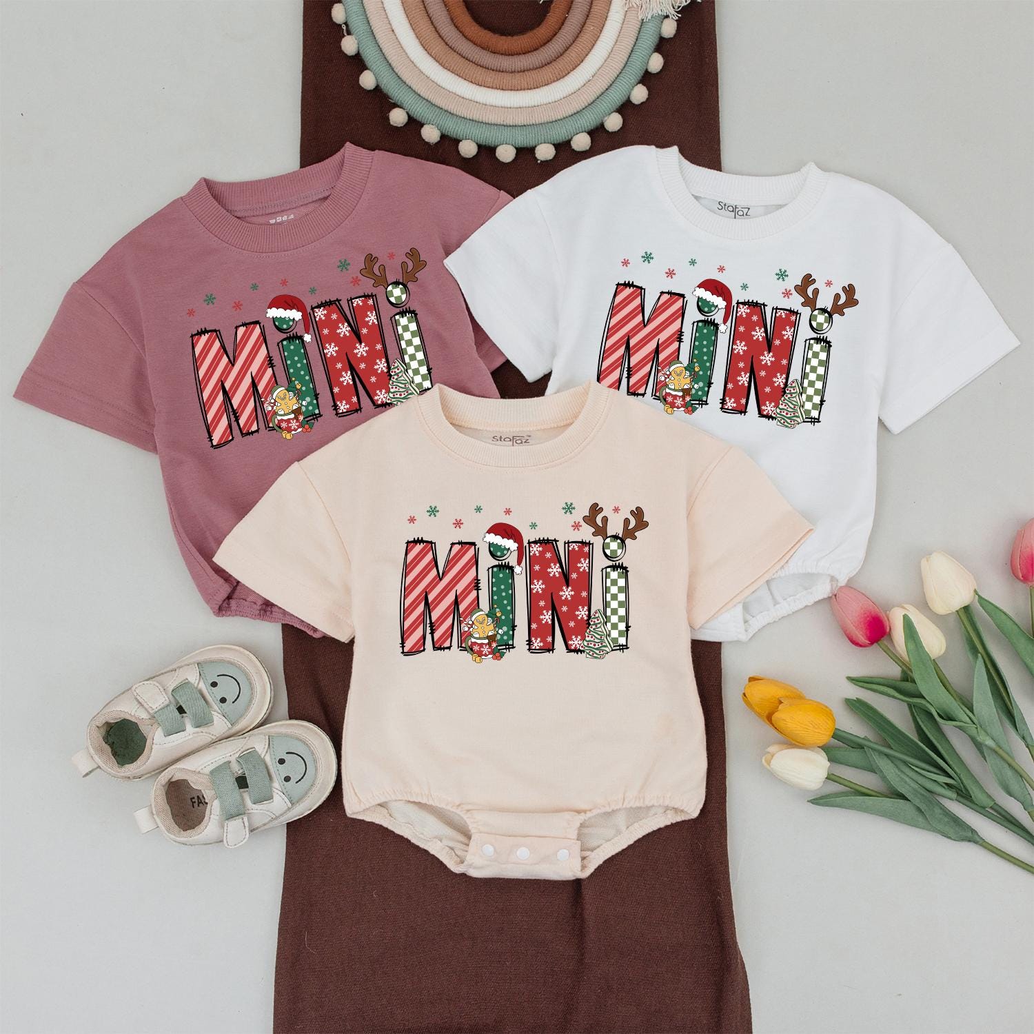Festive Mama and Mini Christmas Matching Shirts, Playful Holiday Outfits for Mom and Son, Baby's First Christmas, Retro Style, Very Merry, Gift for Her (136 chars)