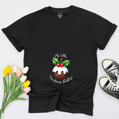My Little Christmas Pudding Maternity Sweatshirt Festive Pregnancy Reveal Sweater Cute New Mom Gift Expecting Mom Holiday Design