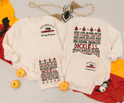 Griswold Family Christmas 2-Sided Sweatshirt Festive Retro Wagon Tree Farm Holiday Gift for Women