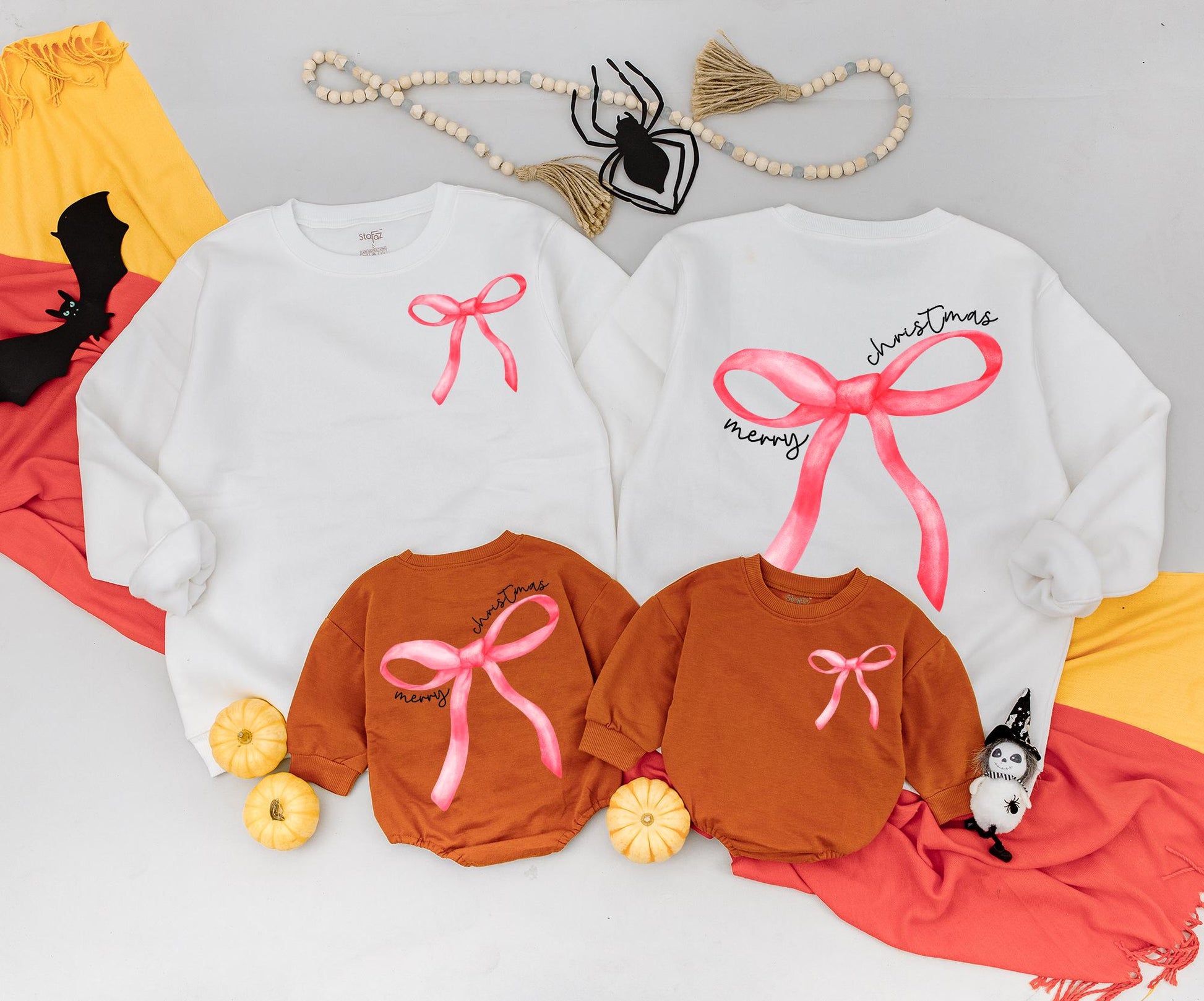 Merry Christmas Bow Sweater Outfit, Mommy and Me Matching Red Bow Sweatshirt, Baby Toddler Holiday Romper, Christmas Coquette Clothes Cute Xmas Gift (139 chars)