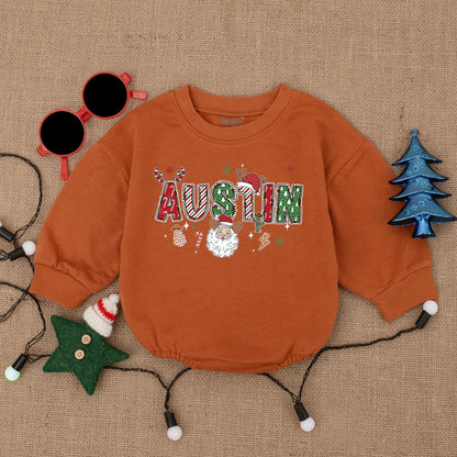 Personalized First Christmas Baby Outfit: Bodysuit & Romper Gift