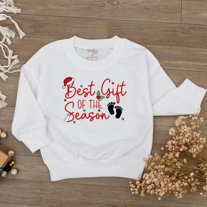 Festive 'Best Gift of the Season' Baby Romper Red Green Santa Hat Holly Baby Shower Gift Newborn Girl Christmas Outfit Stars