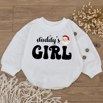 Daddy's Girl Christmas Romper Baby Bodysuit Santa Claus Holiday Gift Girl's 1st Christmas Outfit Baby Shower