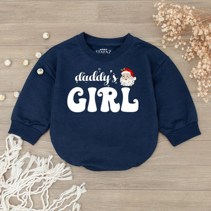 Daddy's Girl Christmas Romper Baby Bodysuit Santa Claus Holiday Gift Girl's 1st Christmas Outfit Baby Shower