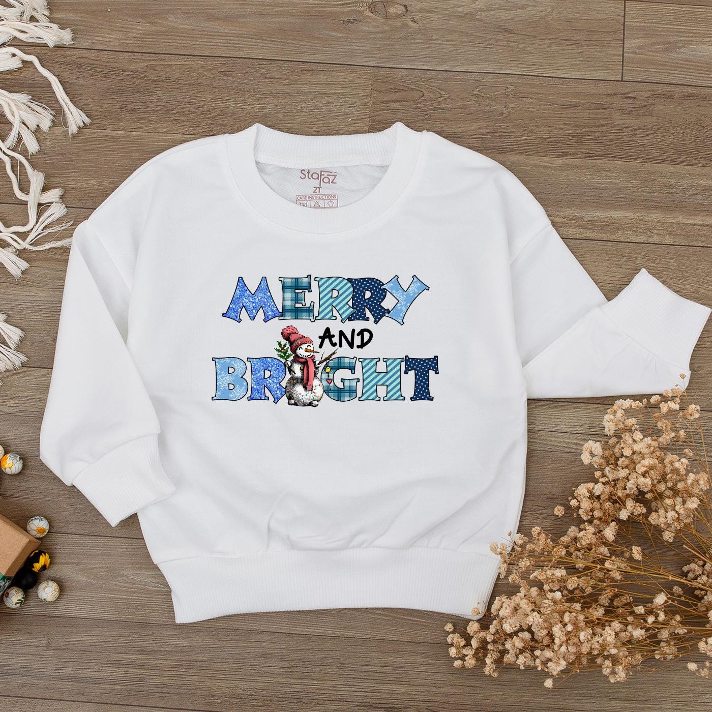 Merry & Bright Christmas Baby Bodysuit Plaid Lettering Snowman Outfit First Christmas Romper Holiday Newborn Clothes Soft Baby Shower Gift 138char