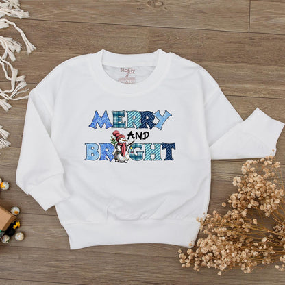 Merry & Bright Christmas Baby Bodysuit Plaid Lettering Snowman Outfit First Christmas Romper Holiday Newborn Clothes Soft Baby Shower Gift 138char