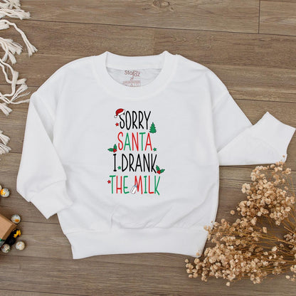 Sorry Santa I Drank The Milk Baby Romper Festive Red Green Christmas Outfit Cute First Christmas Bodysuit Long Sleeve Cozy Clothes